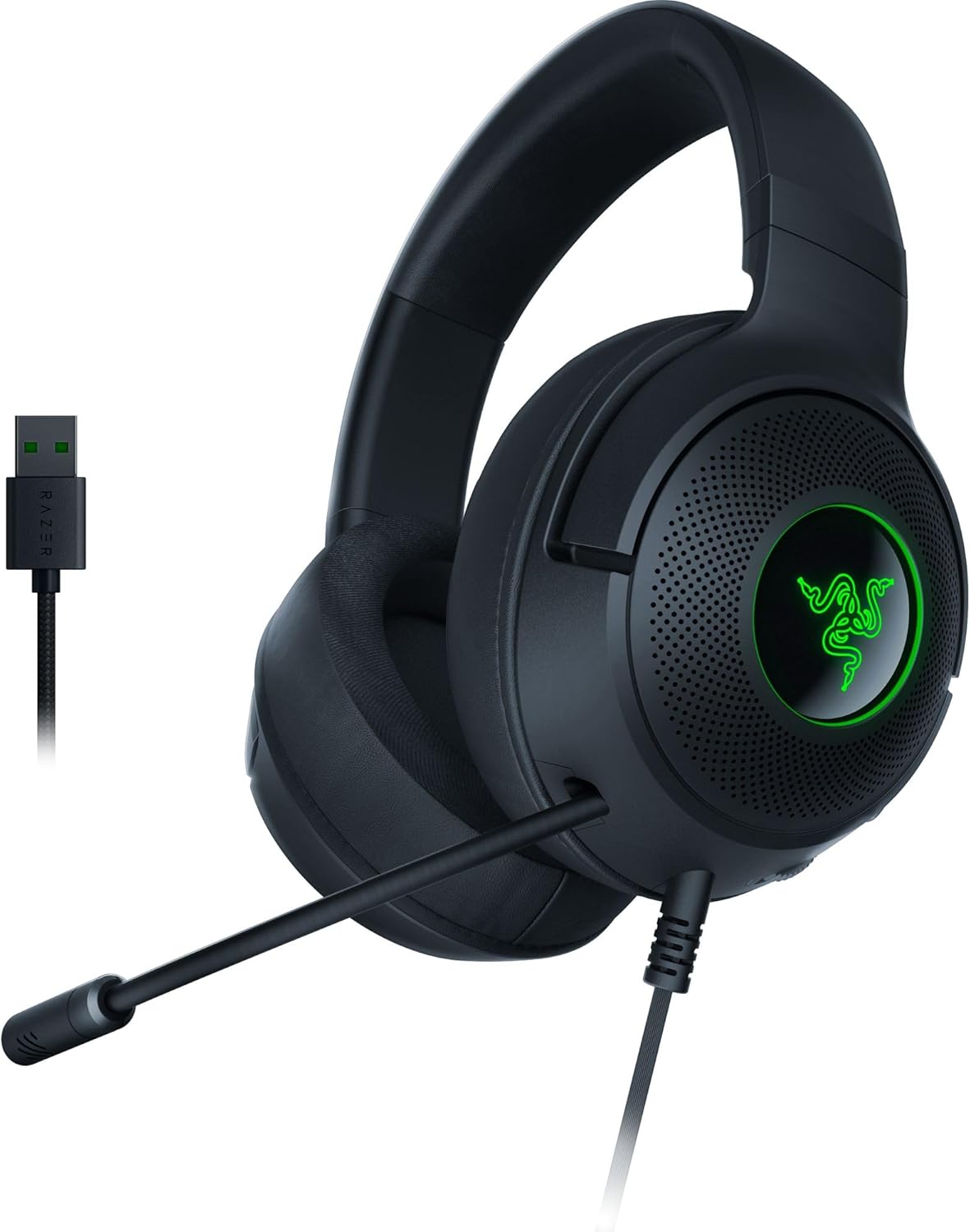 Razer Kraken V3 X Wired USB Type A Gaming Headset for PC, PS5, PS4 , Chroma RGB, Black, 0.62 lb