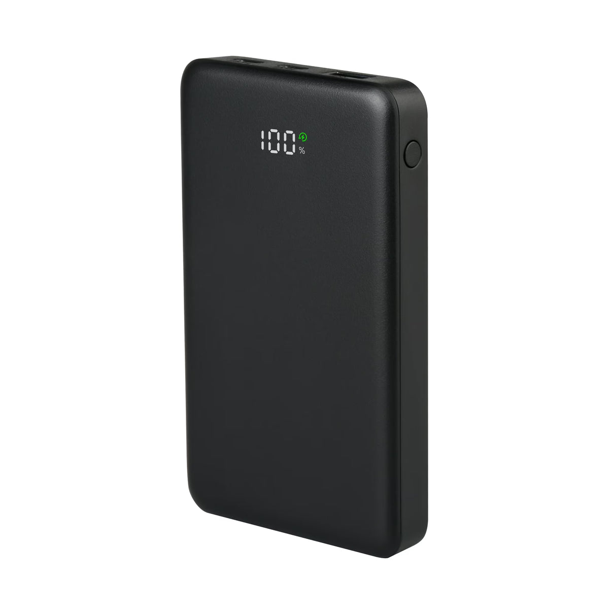 onn 10,000 mAh Portable Power Bank with Fast Charging Output (20W), Dual USB-C ports, USB port, LED Digital Display, Black - Compatible with iPhone, iPad, AirPods, Samsung Galaxy, Note, Pixel & More