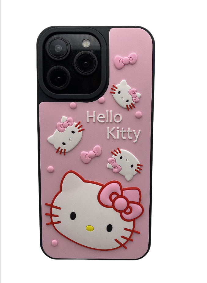 Cartoon 3D Hello Ki Cat TPU Phone Case for iPhone