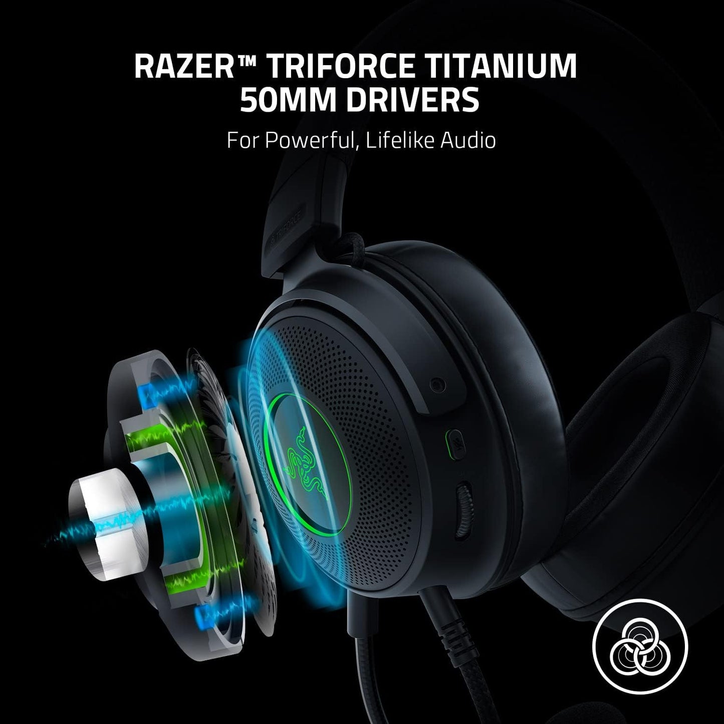 Razer Kraken V3 X Wired USB Type A Gaming Headset for PC, PS5, PS4 , Chroma RGB, Black, 0.62 lb