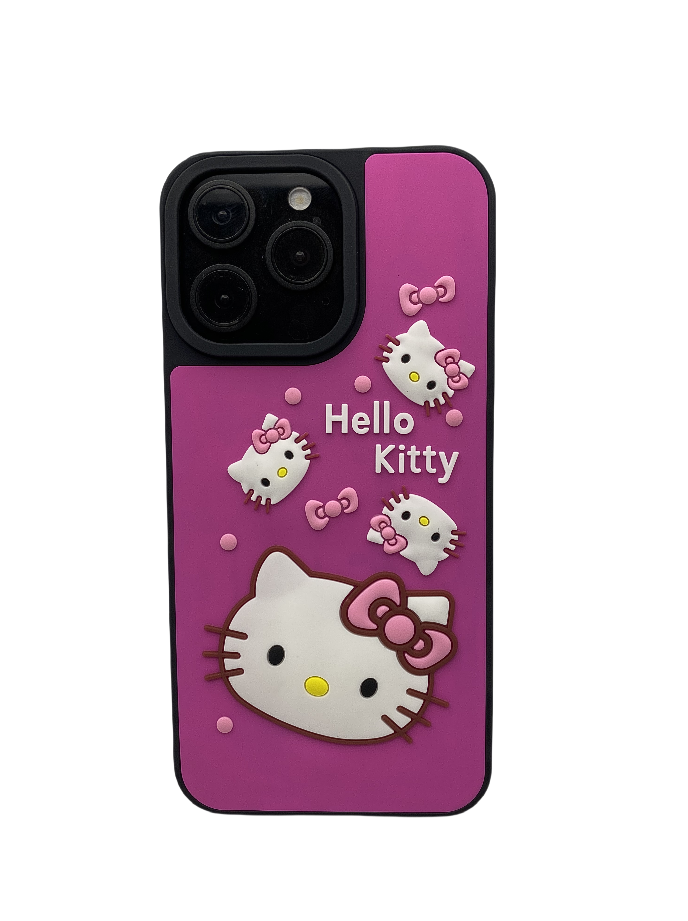 Cartoon 3D Hello Ki Cat TPU Phone Case for iPhone