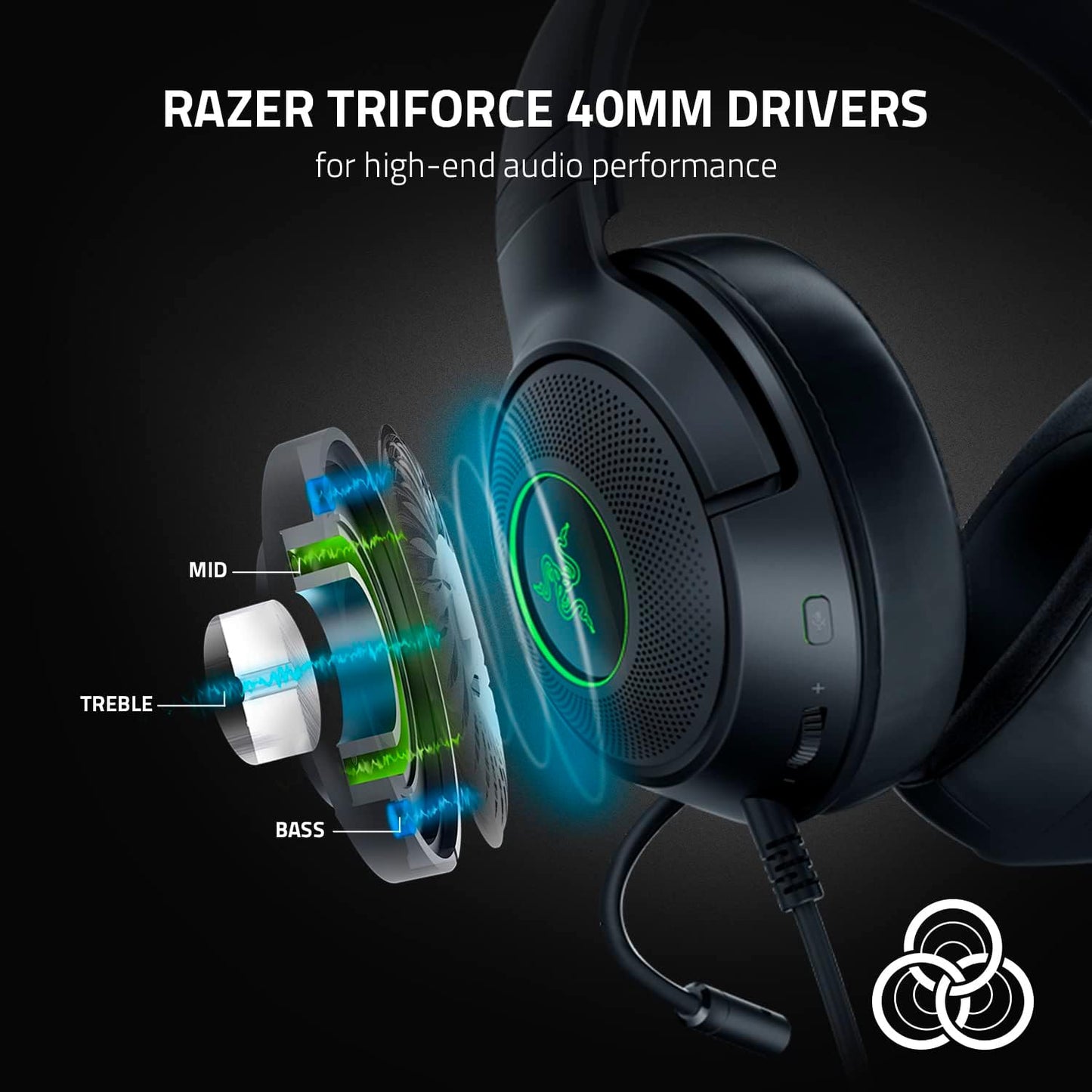 Razer Kraken V3 X Wired USB Type A Gaming Headset for PC, PS5, PS4 , Chroma RGB, Black, 0.62 lb