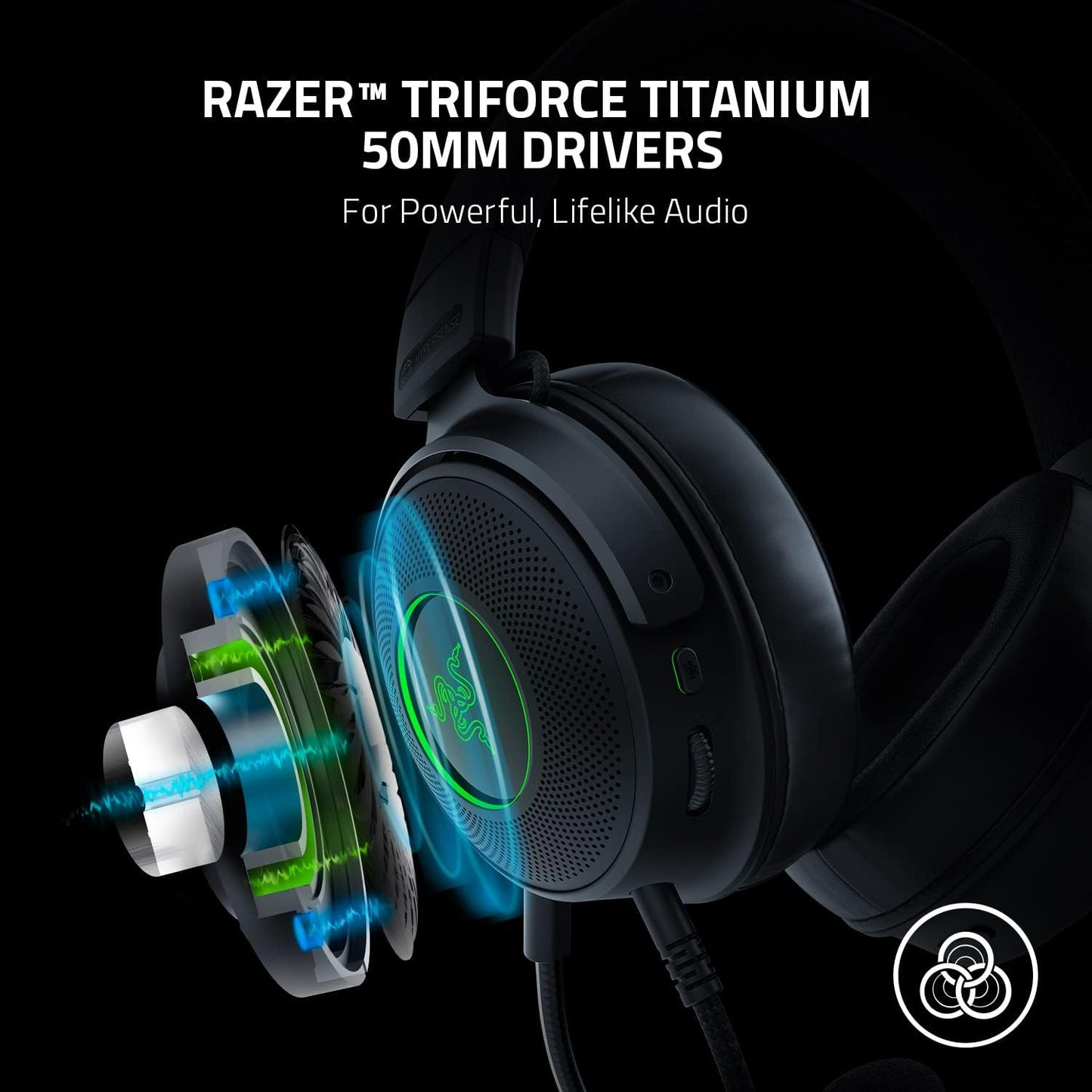 Razer Kraken V3 X Wired USB Type A Gaming Headset for PC, PS5, PS4 , Chroma RGB, Black, 0.62 lb
