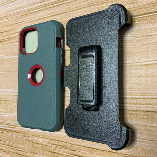 CHARCOAL GRAY & RED IPHONE 13 PRO MAX OTTER BOX CASE
