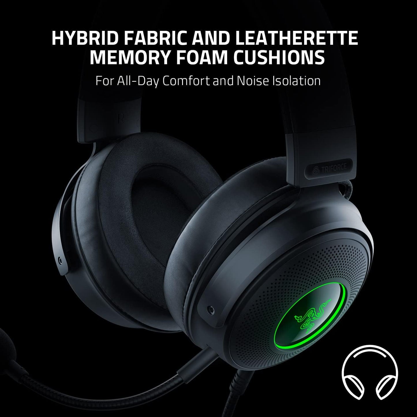 Razer Kraken V3 X Wired USB Type A Gaming Headset for PC, PS5, PS4 , Chroma RGB, Black, 0.62 lb