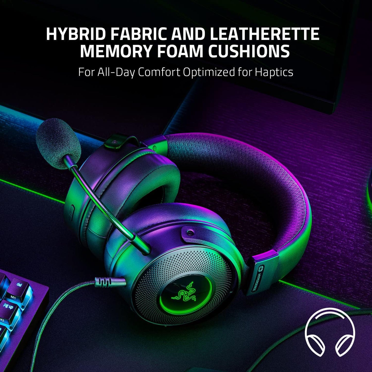 Razer Kraken V3 X Wired USB Type A Gaming Headset for PC, PS5, PS4 , Chroma RGB, Black, 0.62 lb