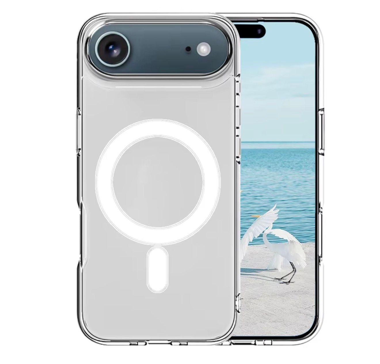 Magnetic Wireless Charging Clear Hard Acrylic Phone Case for iPhone ( NOT APPLE AUTHENTIC )