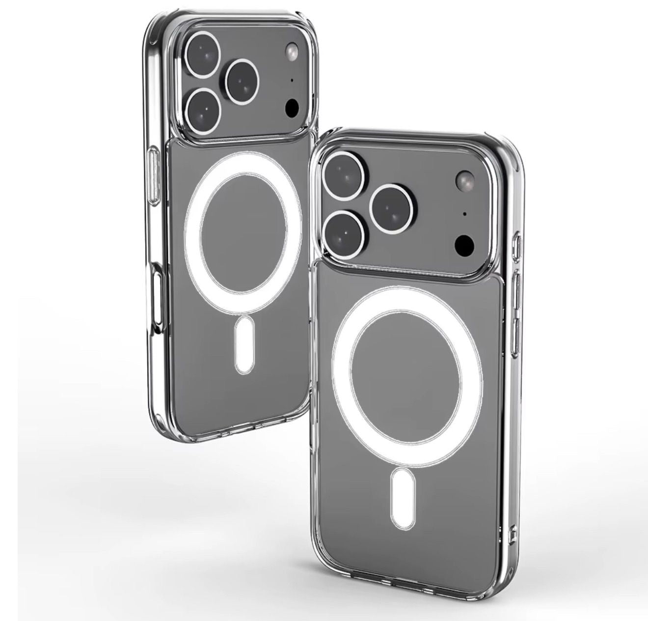 Magnetic Wireless Charging Clear Hard Acrylic Phone Case for iPhone ( NOT APPLE AUTHENTIC )
