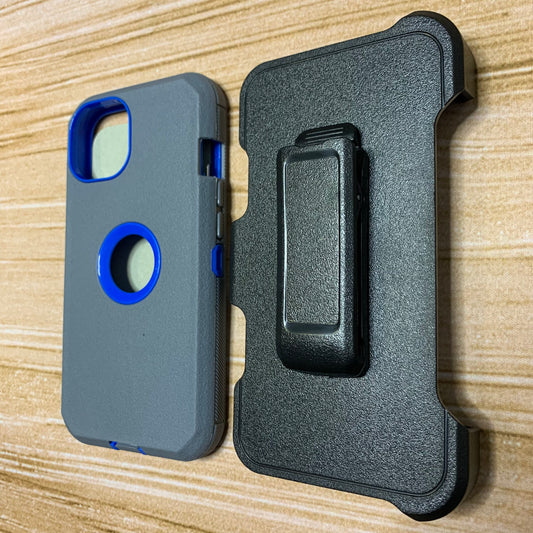 GRAY & BLUE IPHONE 14+ OTTER BOX CASE