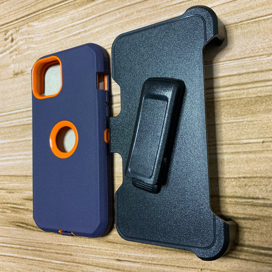 NAVY BLUE & ORANGE IPHONE 13 PRO MAX OTTER BOX CASE
