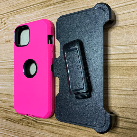 PINK & BLACK IPHONE 15 OTTER BOX CASE