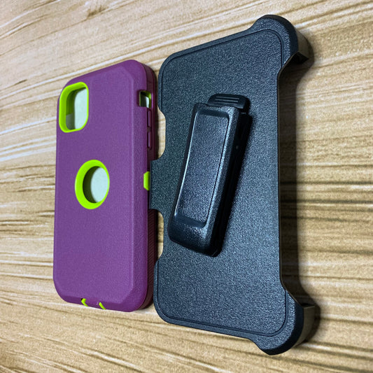 DARK PURPLE & GREEN IPHONE 15 OTTER BOX CASE