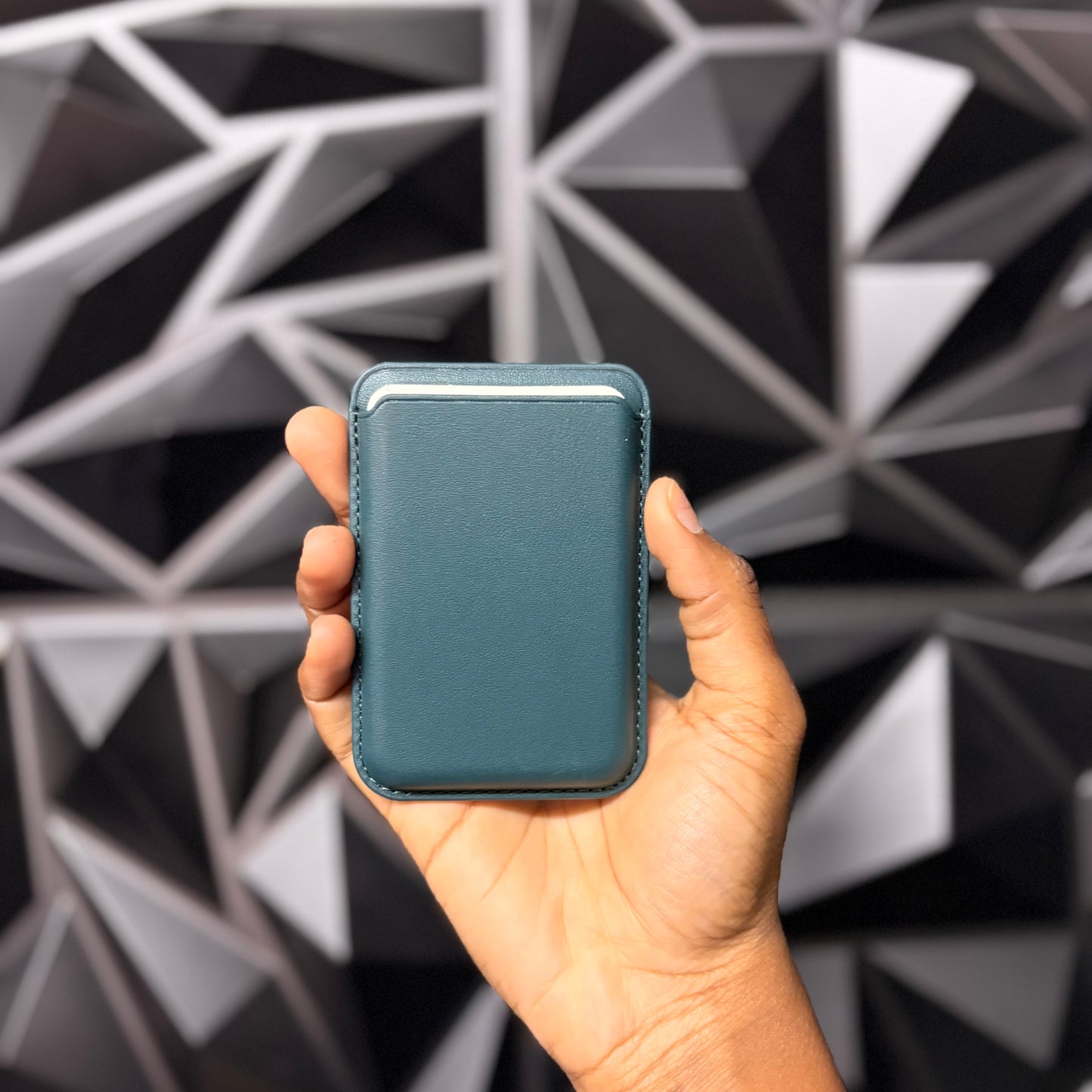 Dark Green Leather Magnetic Phone Wallet Case for iPhone