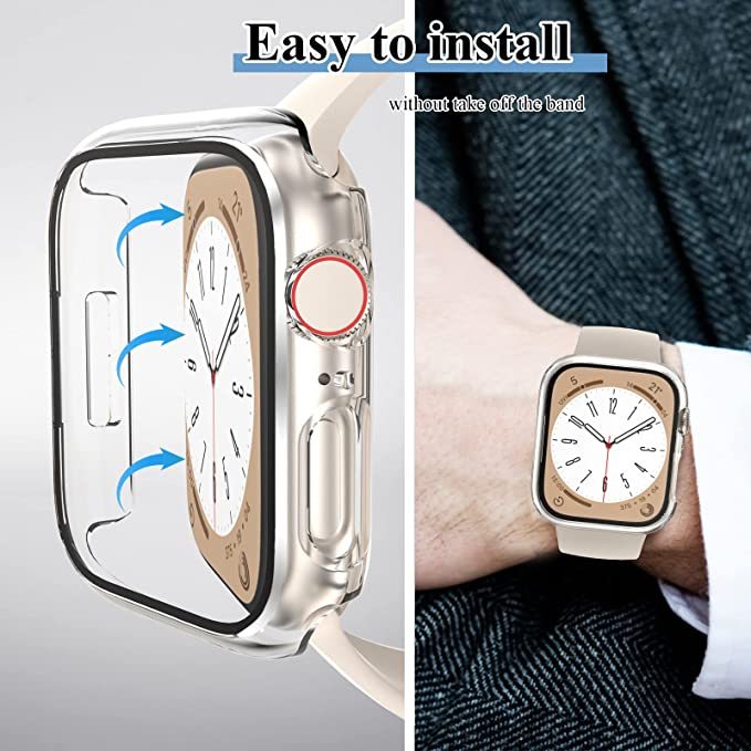 New PC Frame Watch Case Glass Screen Protector for Apple Watch Series 10/9/8/7 Ultra Protector Cover 49mm 45mm 41mm Bumper Case