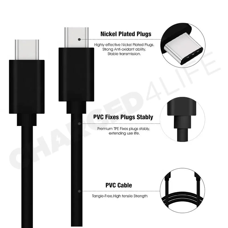 PD 20W TPE Fast Cable Type C to Type C Charger Usb Cable Fast Data Usb- C Cable