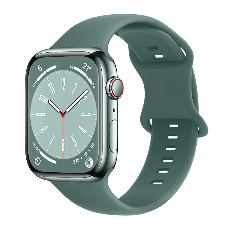 PINE BEEDLE GREEN Silicone Watch Strap for Apple Watch Series