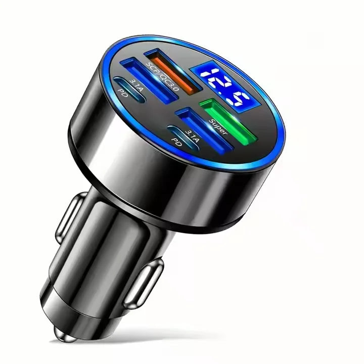 6-in-1 Fast Car Charger USB 3.0 3.1A Multi Port Adapter Phone Chargers for iphone Samusng Usb C Pd Car Charger