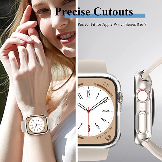 New PC Frame Watch Case Glass Screen Protector for Apple Watch Series 10/9/8/7 Ultra Protector Cover 49mm 45mm 41mm Bumper Case
