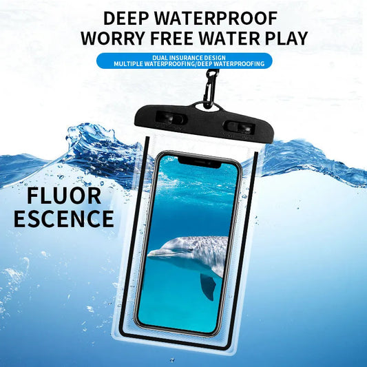 Black Night Light Mobile Phone Waterproof Phone Case Clear Waterproof Bag Pouch Pvc Water Proof Universal Cell Phone Bag for Iphone