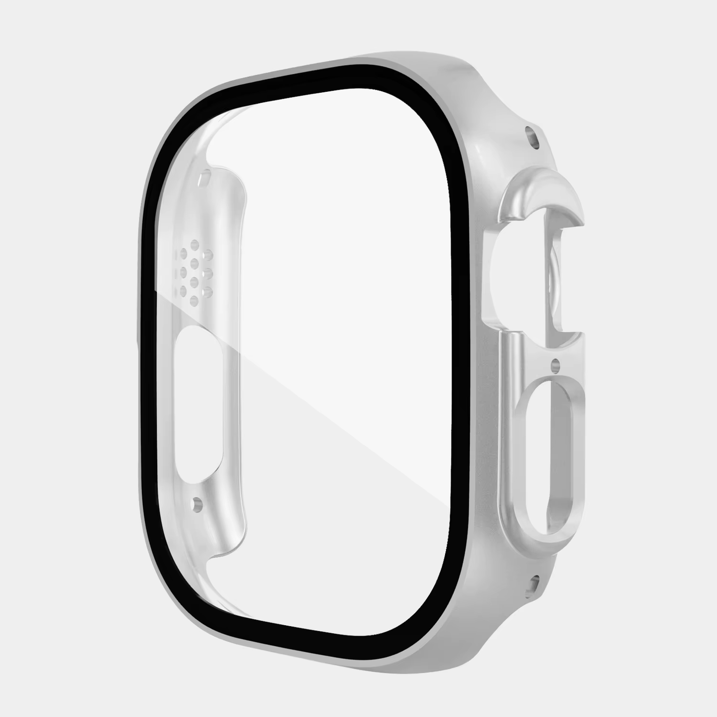 WHITE Watch Case Glass Screen Protector for Apple Watch Series
