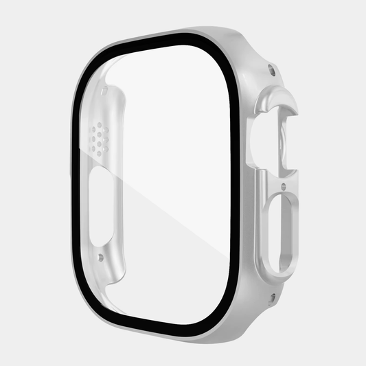 WHITE Watch Case Glass Screen Protector for Apple Watch Series