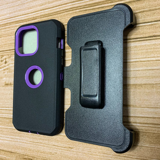 BLACK & PURPLE IPHONE 16 OTTER BOX CASE