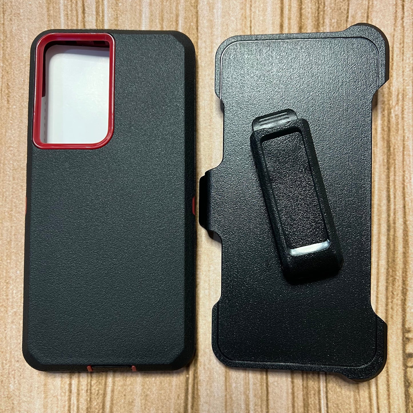 BLACK & RED SAMSUNG S25+ OTTER BOX CASE