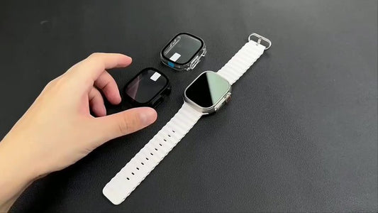 New PC Frame Watch Case Glass Screen Protector for Apple Watch Series 10/9/8/7 Ultra Protector Cover 49mm 45mm 41mm Bumper Case