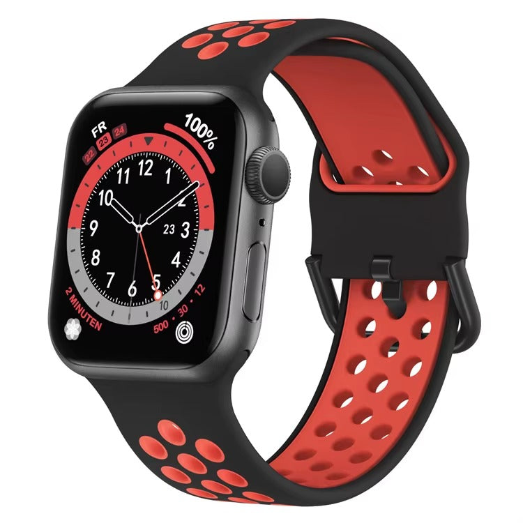 BLACK & RED Silicone Watchband Sport Fit Armband