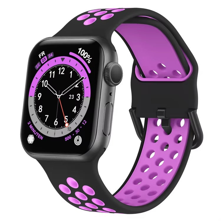 BLACK & PURPLE Silicone Watchband Sport Fit Armband