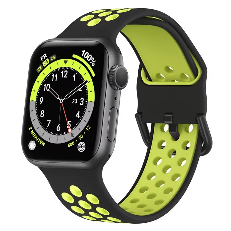 BLACK & GREEN Silicone Watchband Sport Fit Armband