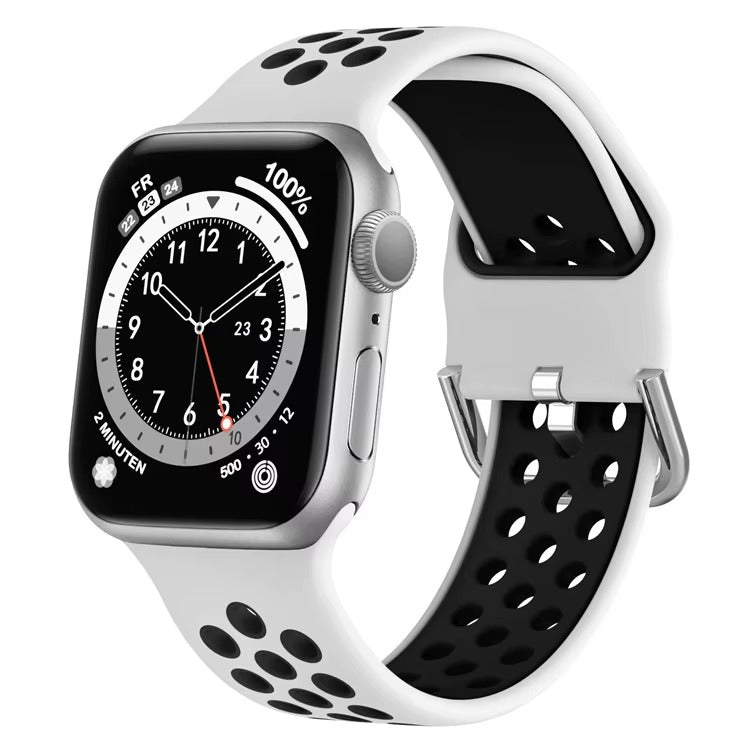 WHITE & BLACK Silicone Watchband Sport Fit Armband