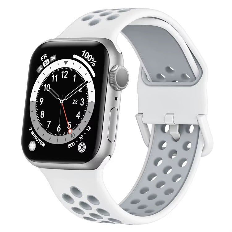 WHITE & GRAY Silicone Watchband Sport Fit Armband