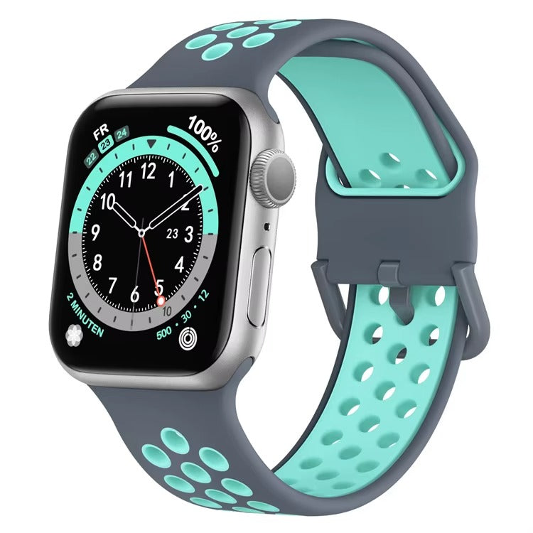 GRAY & TEAL Silicone Watchband Sport Fit Armband