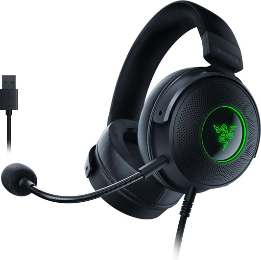 Razer Kraken V3 X Wired USB Type A Gaming Headset for PC, PS5, PS4 , Chroma RGB, Black, 0.62 lb