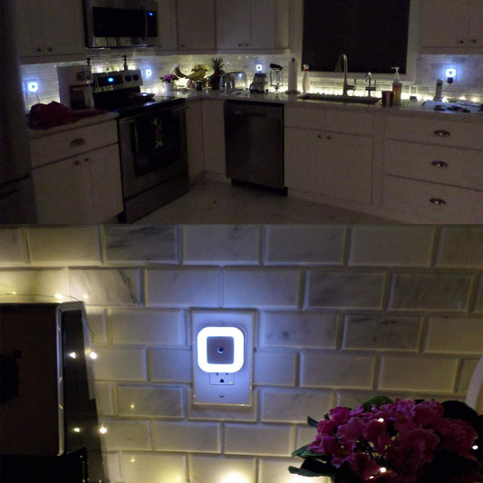 LED Night Light Lamp with Smart Sensor Dusk to Dawn Sensor, Daylight White, 0.5W Plug-in