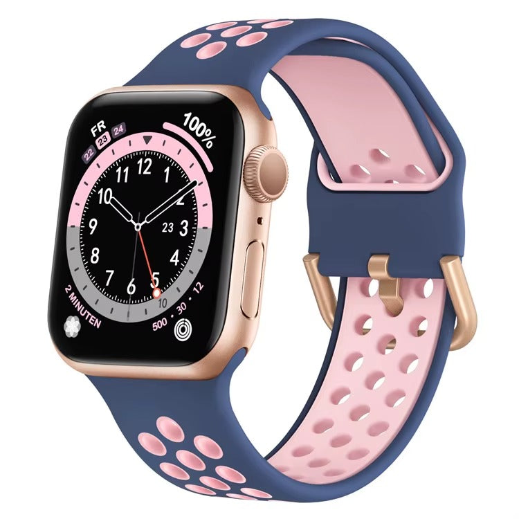 MIDNIGHT BLUE & PINK Silicone Watchband Sport Fit Armband