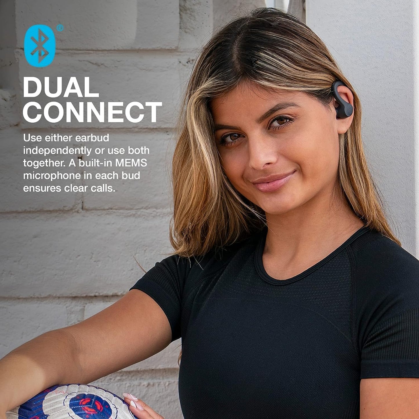 JLab Go Air Sport, Wireless Workout Earbuds Featuring C3 Clear Calling, Secure Earhook Sport Design, 32+ Hour Bluetooth Playtime, and 3 EQ Sound Settings, Graphite/Black