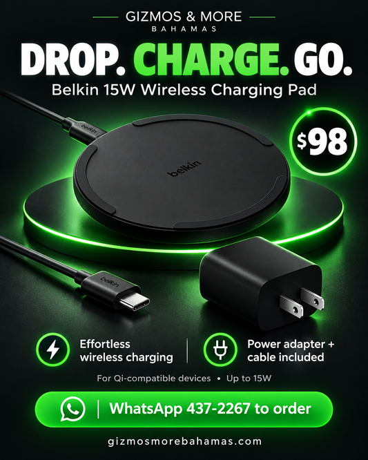 Belkin Wireless Charging Pad 15W - Qi Charger, Charging Station for Apple iPhone, Samsung Galaxy - Power Supply and Cable Included - Black