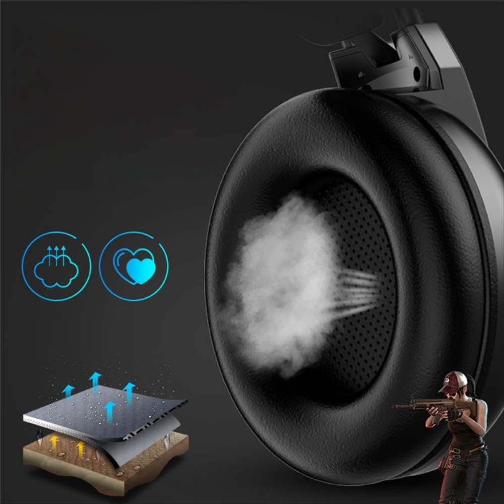 Gaming Headphone for PC with 7.1 Surround Sound, Wired Gaming Headphones with Noise Cancelling, Memory Earmuffs & Flexible Mic RGB Light for Xbox Series X/S, PC, Mac, Laptop