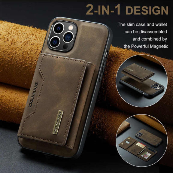 Luxury Magnetic Card Holder Wallet PU Leather Case for iPhones