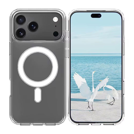 Magnetic Wireless Charging Clear Hard Acrylic Phone Case for iPhone ( NOT APPLE AUTHENTIC )
