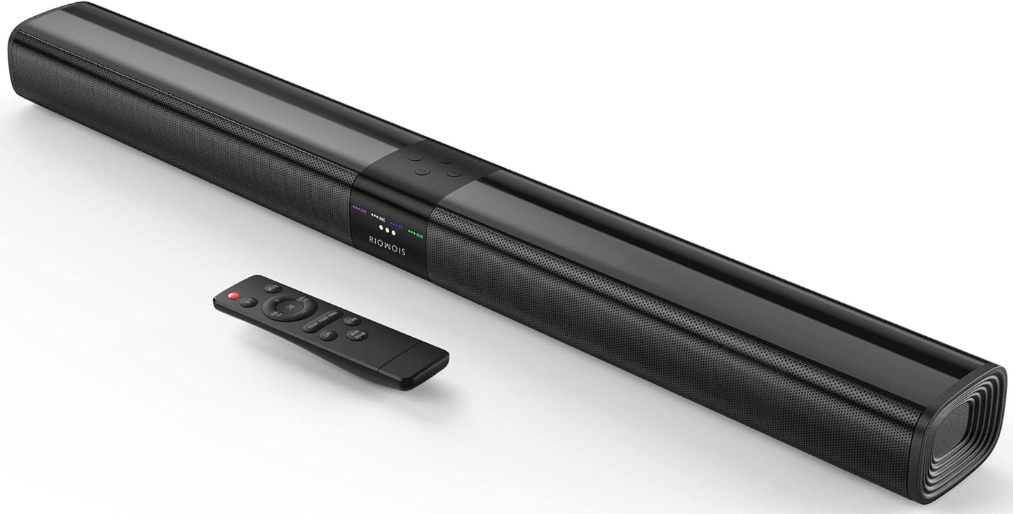 RIOWOIS Sound Bars for Smart TV, 31-in Bluetooth TV Soundbar Speakers with HDMI-ARC, Optical AUX Connection, Crisp Sound and Easy Setup, Detachable Surround...