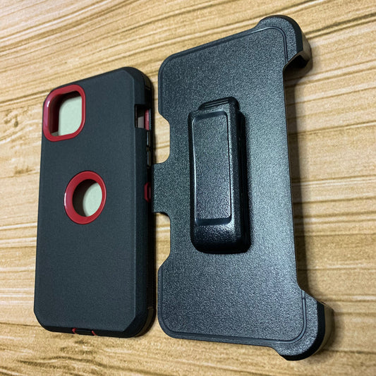 BLACK & RED IPHONE 14+ OTTER BOX CASE
