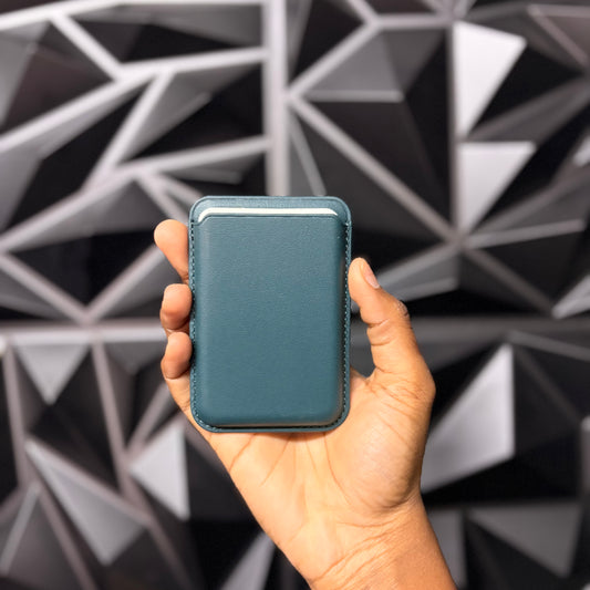 Dark Green Leather Magnetic Phone Wallet Case for iPhone