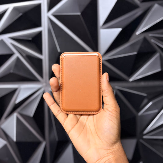Brown Leather Magnetic Phone Wallet Case for iPhone