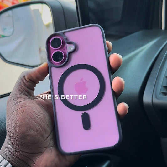 Dark Purple Magnetic Acrylic Transparent Colored Trim MagSafe Case