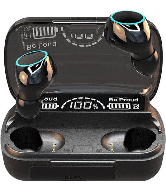 TWS Wireless Earbuds/Headphones Bluetooth M10, Full Touch Control Long Playtime Built-in Microphone LED Digital Display Charging Case Auto Connection，IPX7 Waterproof for Apple/Android