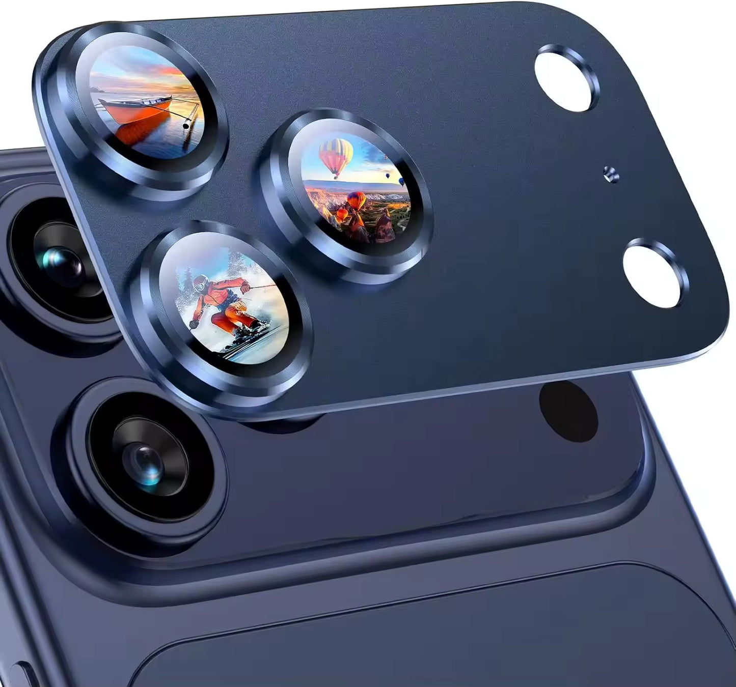 Blue Camera Lens Tempered Glass Screen Protector for iPhone 17 Pro Series