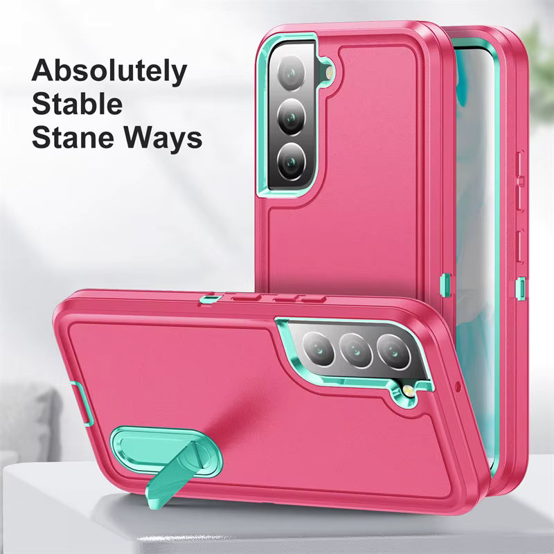 PINK & TEAL 3 PIECE SHOCKPROOF HEAVU DUTY SAMSUNG CASE WITH KICKSTAND